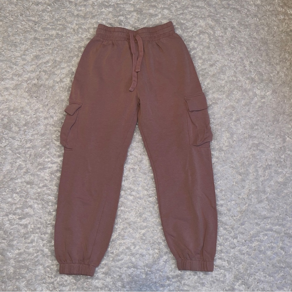 Zara Cargo Jogger Sweatpants Mauve Pink Women’s size small but more like an XS